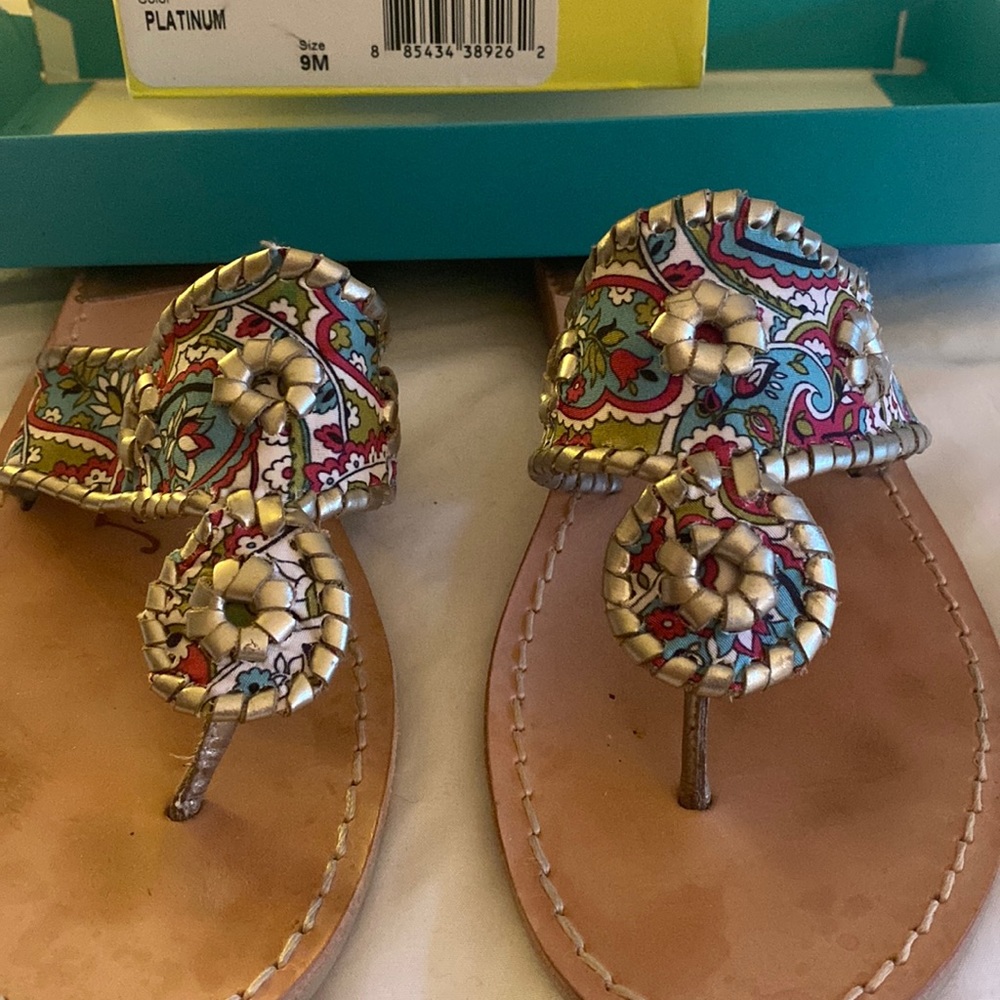 Jack Rogers size 9M. Dania style.  Metallic.